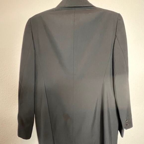 NICOLA Women's Classic Trench Coat Notch Lapel Black Long Peacoat Jacket Sz 10 - Picture 4 of 5